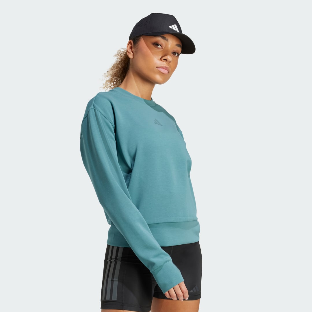 Sweatshirt adidas Performance Designed-for-Training Warm-Up Crewneck Sweatshirt Grøn | JW3395, 0