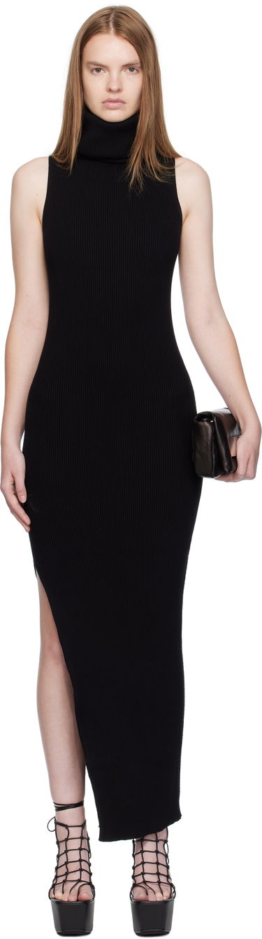 Kjole Rick Owens Concordians Ribbed Tube Maxi Dress Sort | RP02E4661 RIBVI, 0