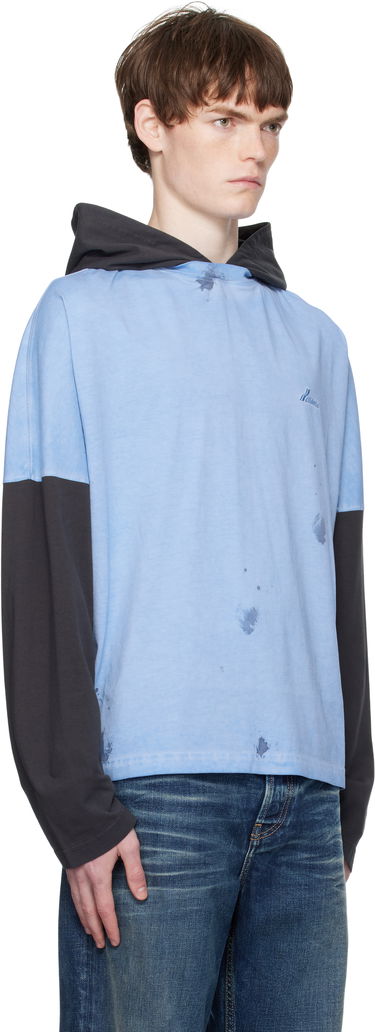 Sweatshirt We11done We11done Painted Long Sleeve Hoodie Blå | WD-TT2-25-784-U-BL, 1
