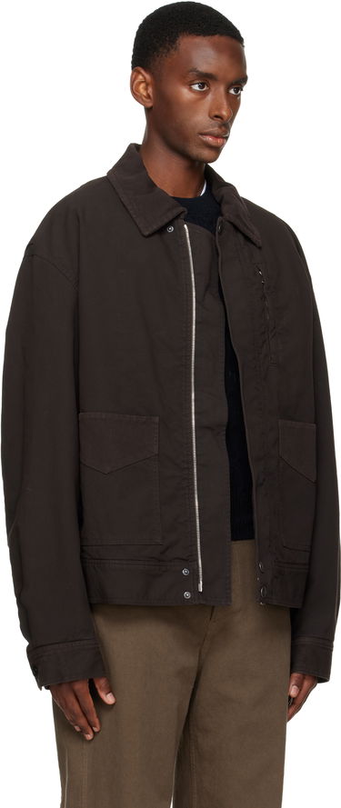 Jakke Dries Van Noten Dries Van Noten Collared Zip-Up Insulated Jacket Brun | 252-020577-2101, 1