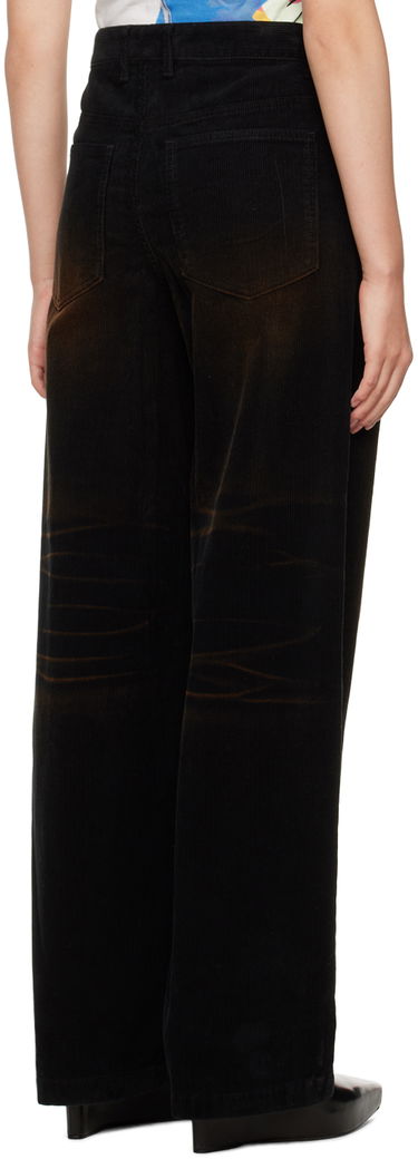 Jeans We11done Washed Wide-Leg Trousers Sort | WD-DP3-22-392-W-BK, 2