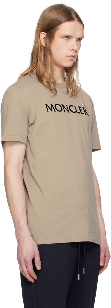 T-shirt Moncler Moncler Flocked Logo Cotton T-Shirt Sort | K10918C000758390T, 4