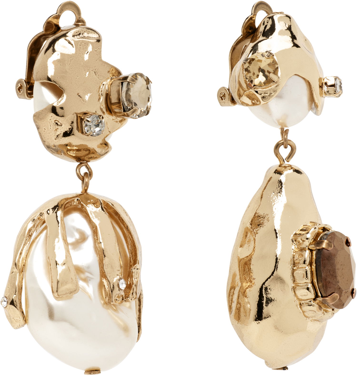 Øreringe Max Mara Weekend Max Mara Bairo Gold-Tone & Faux Pearl Earrings Metalisk | 2525756114600, 1