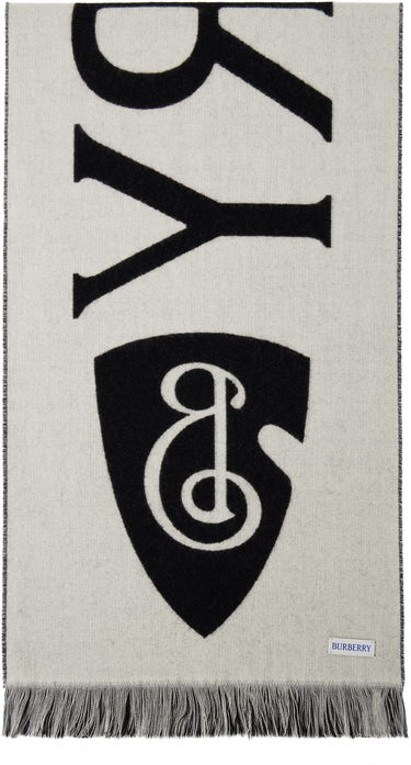 Tørklæde Burberry Burberry Text Wool Scarf Sort | 8109563, 3