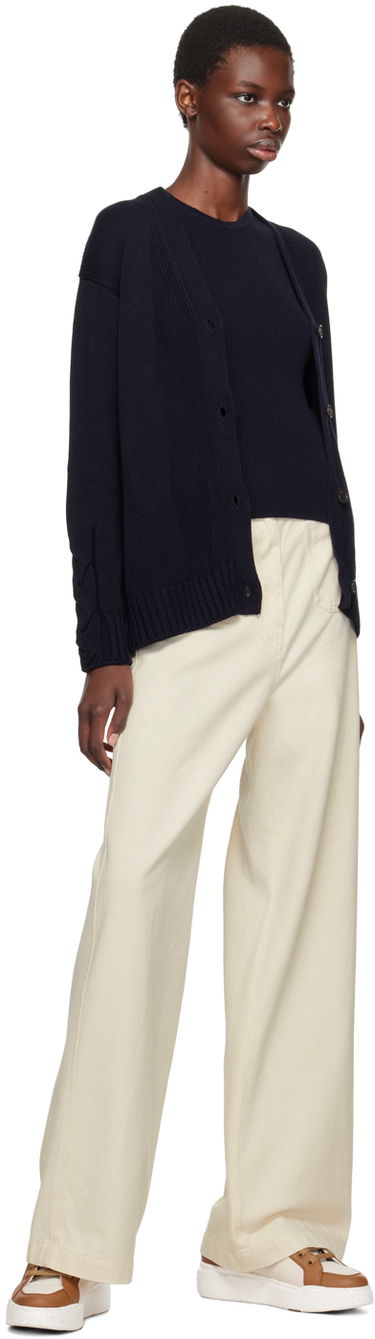 Sweater Max Mara Max Mara Lukas Knit Cardigan Mørkeblå | 2429346051600, 3