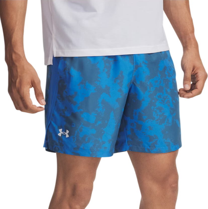 Shorts Under Armour Under Armour UA Launch 7" Print Shorts Blå | 1382621-402