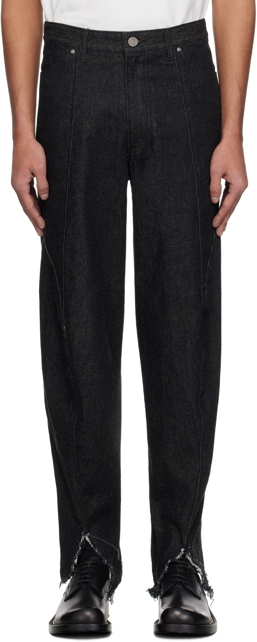 Jeans ADER ERROR ADER error 0105 Split Hem Jeans Sort | BO01SSJE0105BK