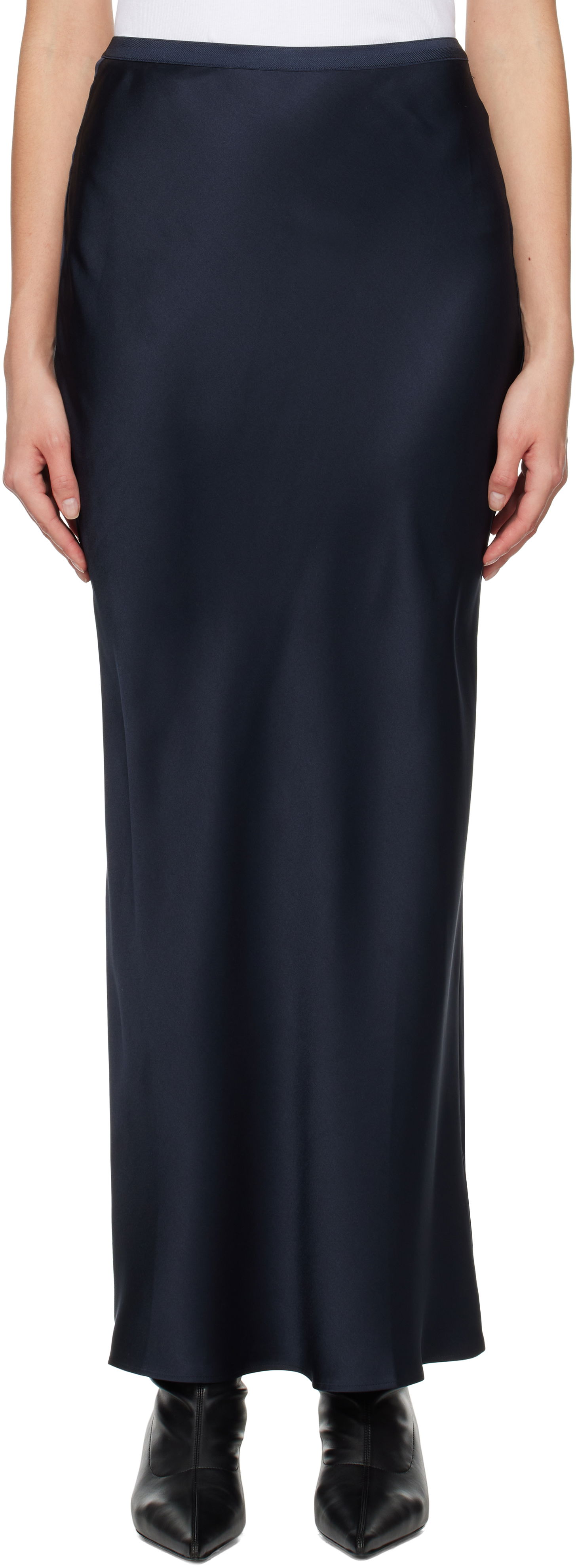 Nederdel Anine Bing Anine Bing Maxi Silk Skirt Mørkeblå | A-04-2320-NYA23, 0