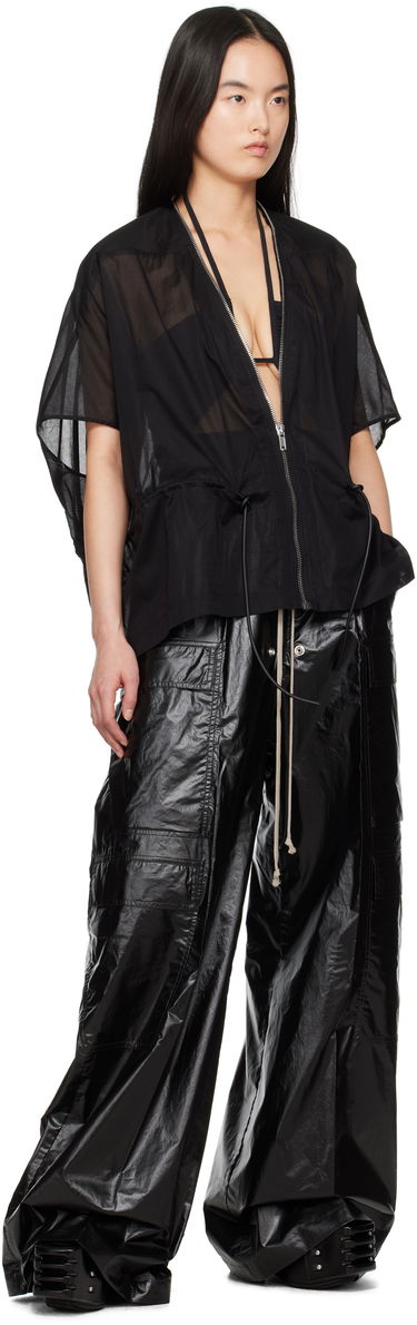 Skjorte Rick Owens Rick Owens Hollywood Sail Sheer Zip Jacket Sort | RP01E7733 CV, 3