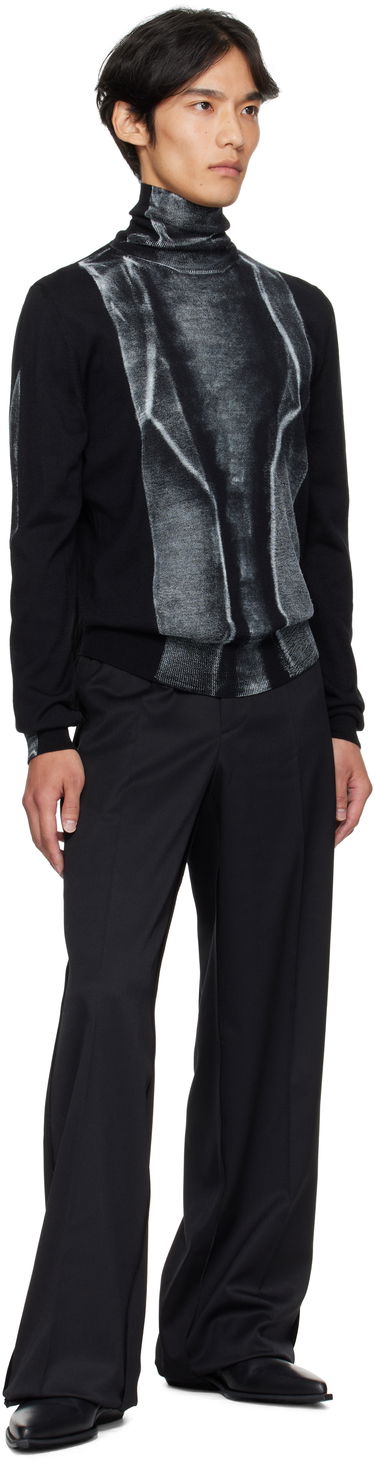 Sweater Maison Margiela MM6 Maison Margiela Folded Print Turtleneck Sweater Sort | SH0HA0005 M13129, 3