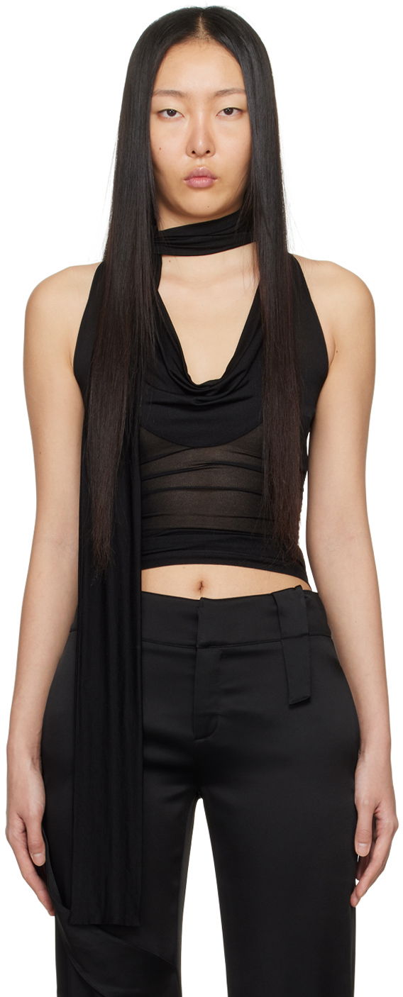 Tanktop Blumarine Blumarine Cowl Neck Tank Top Sort | P422C271A
