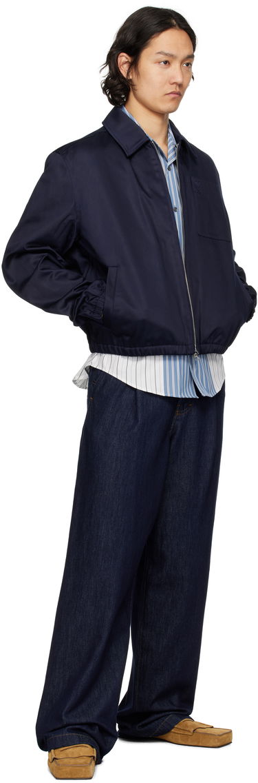 Bomberjakke AMI AMI Paris Cotton Ami de Coeur Zipped Jacket Mørkeblå | HJK059.CO0103, 3