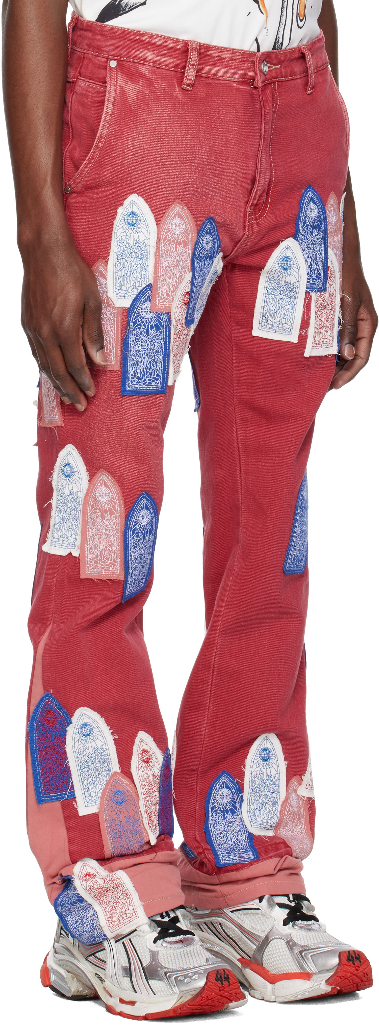 Jeans Who Decides War Who Decides War Patched Arch Carpenter Jeans Rød | 1120950004SS25, 1