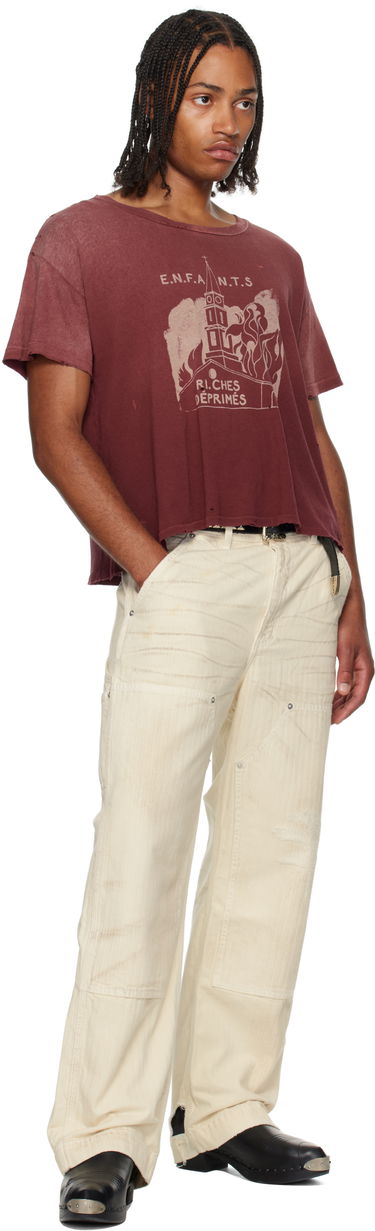 Bukser Enfants Riches Déprimés Enfants Riches Déprimés Double Knee Paint Denim Trousers Hvid | 050-409, 4