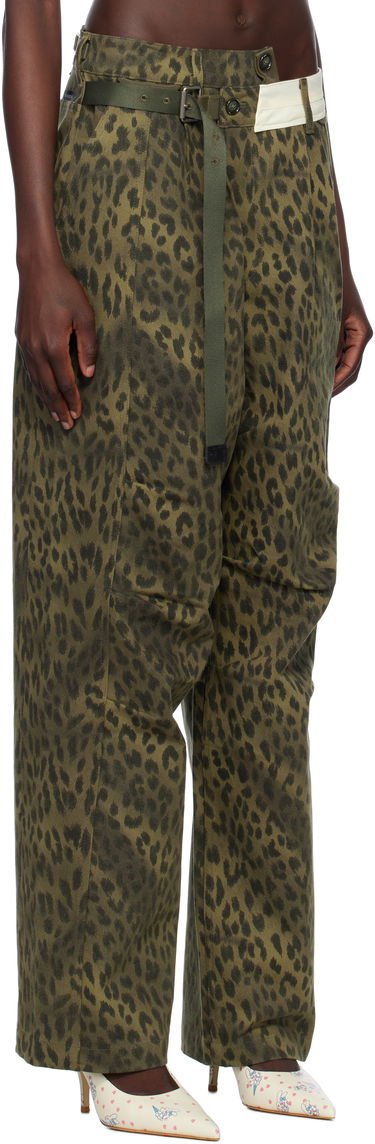 Jeans Andersson Bell Andersson Bell Leopard Cross-Over Wide Leg Jeans Grøn | apa803u, 4