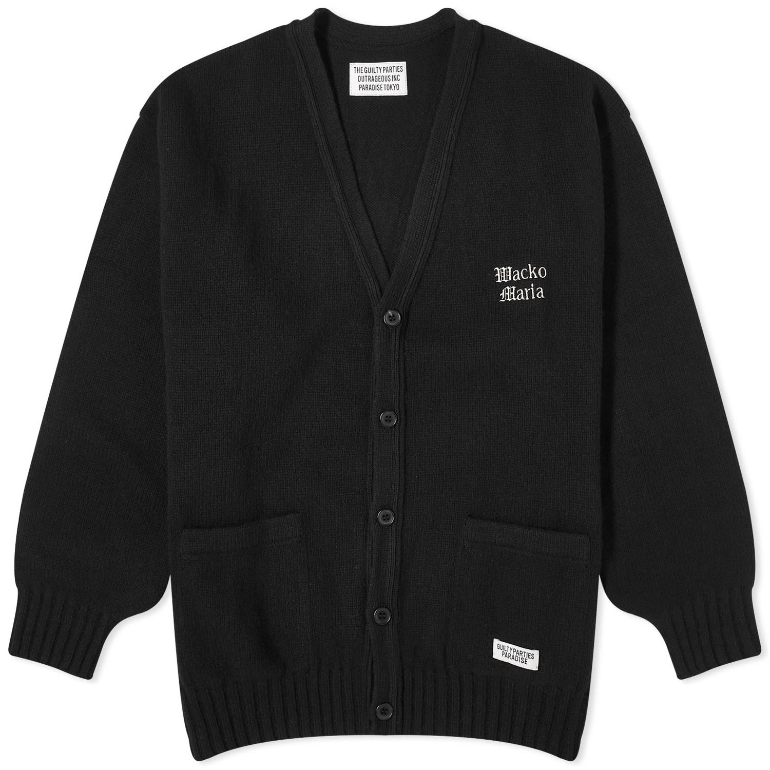 Sweater WACKO MARIA Classic Knitted Cardigan Sort | 23FW-WMK-KN04-BLK, 0