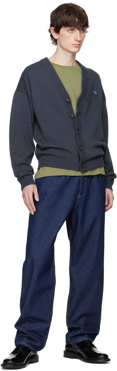 Sweater MAISON KITSUNÉ Maison Kitsuné Bold Fox Head Patch Comfort Cardigan Grå | OM00502KT1099, 3