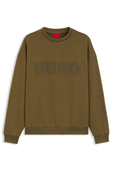 Sweatshirt BOSS Oversized Cotton Terry Sweatshirt with Logo Print Grøn | 50538778