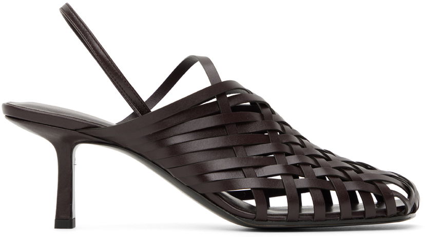 Sneakers og sko The Row The Row Woven Slingback Kitten Heels Brun | F1289-SVL74