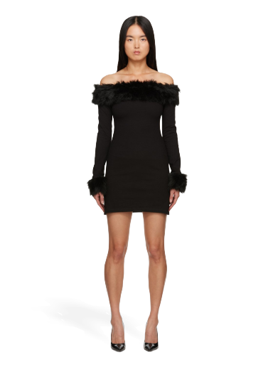 Kjole HERON PRESTON Off-The-Shoulder Minidress Sort | HWDB076F23FAB0021000