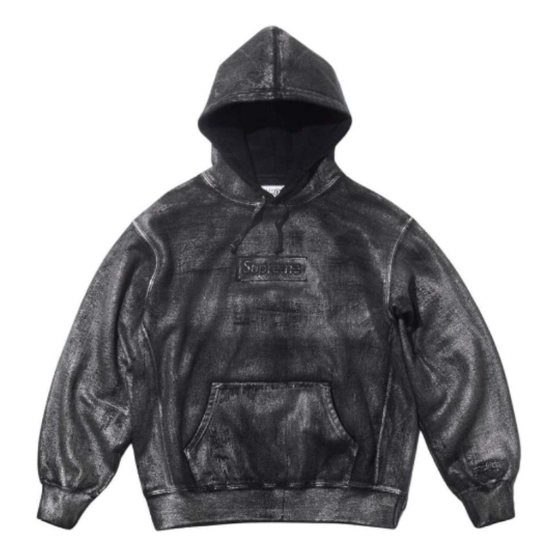 Sweatshirt Supreme Foil Box Logo Hoodie Sort | SUP-SS24-109