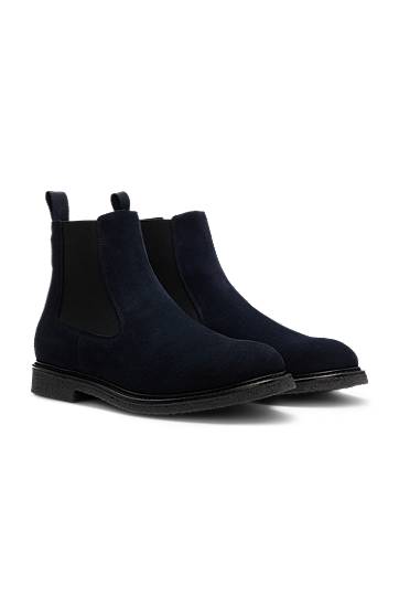 Tøj og tilbehør BOSS Suede Chelsea Boots Mørkeblå | 50548076