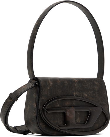 Håndtaske Diesel Distressed Leather Shoulder Bag Sort | X08396 P0743, 1