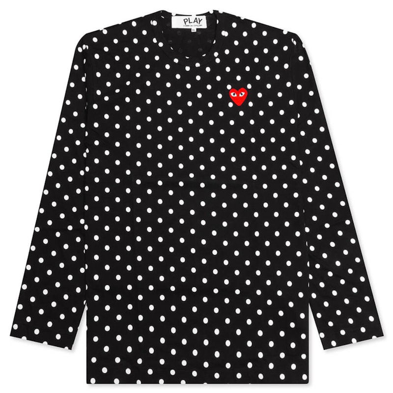 T-shirt Comme des Garçons Play Polka Dot Long Sleeve T-Shirt Sort | AZ-T165-051-1, 0