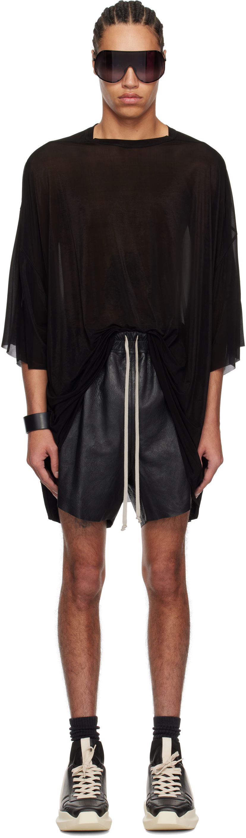 Shorts Rick Owens Rick Owens Hollywood Tommy Sheer T-Shirt Sort | RR01E5283 BZ