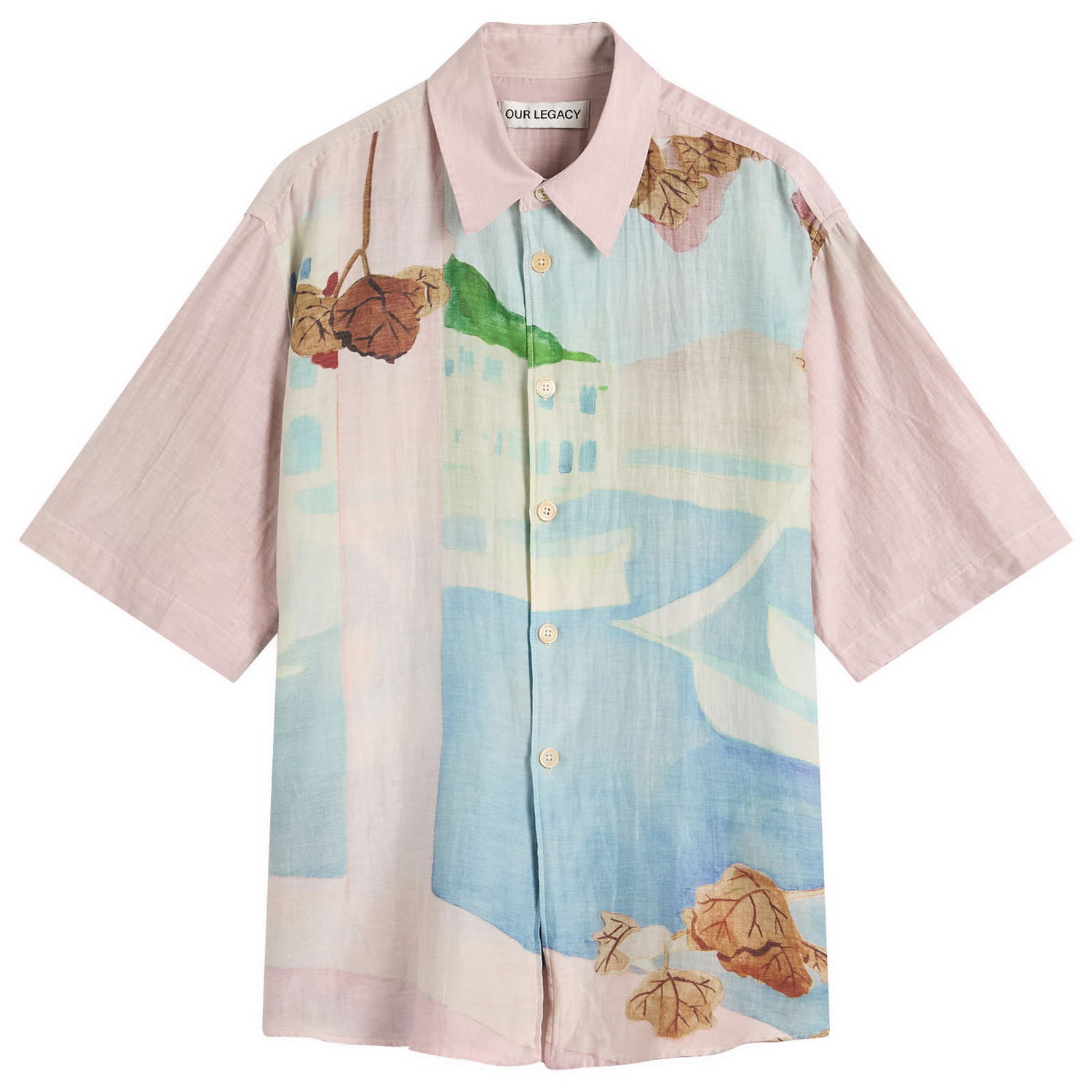 Skjorte OUR LEGACY Our Legacy Beyond Shirt Shortsleeve Marina Vista Print Lyserød | M2252BM, 1