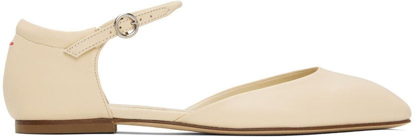 Tøj Aeyde Aeyde Miri Ankle Strap Flats Beige | A11-FL-RKLS08FL47-SS24-100-007