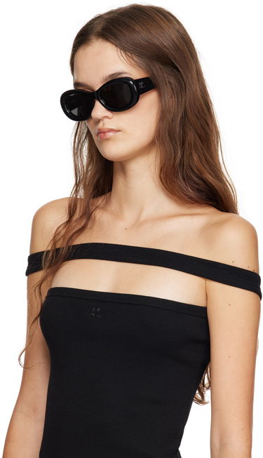 Solbriller Courrèges Oval Sunglasses Sort | 322ALU003AC0006, 3