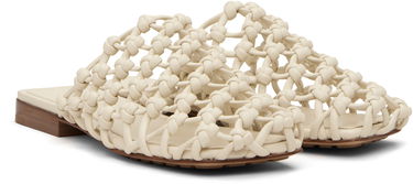 Sneakers og sko Bottega Veneta Bottega Veneta Supple Lambskin Flat Sandals Hvid | 827669 V3H60, 3