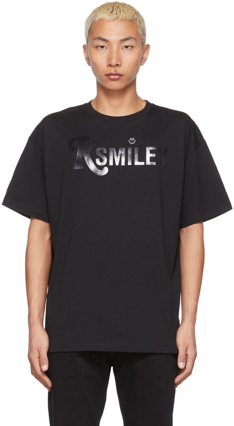 T-shirt RAF SIMONS Raf Simons Smiley Edition RSmiley Graphic T-Shirt Sort | 224-M121