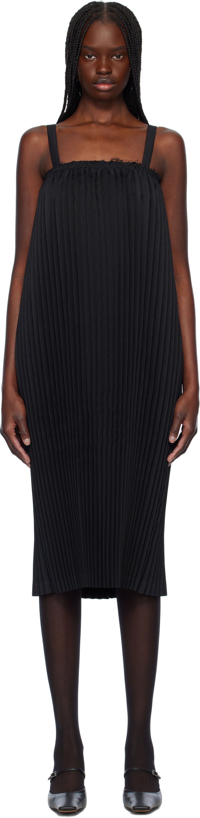 Kjole Comme des Garçons Comme des Garçons Gabardine Midi Dress Sort | RO-A003-S25