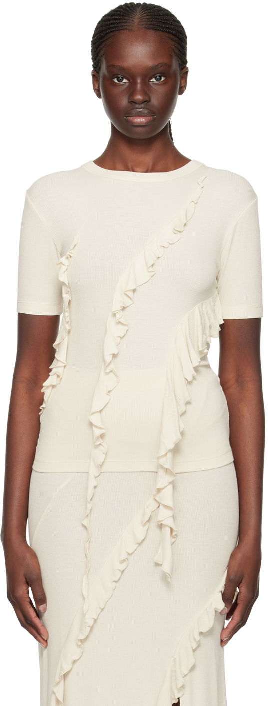 T-shirt Acne Studios Ruffle T-Shirt Beige | AL0400-, 0