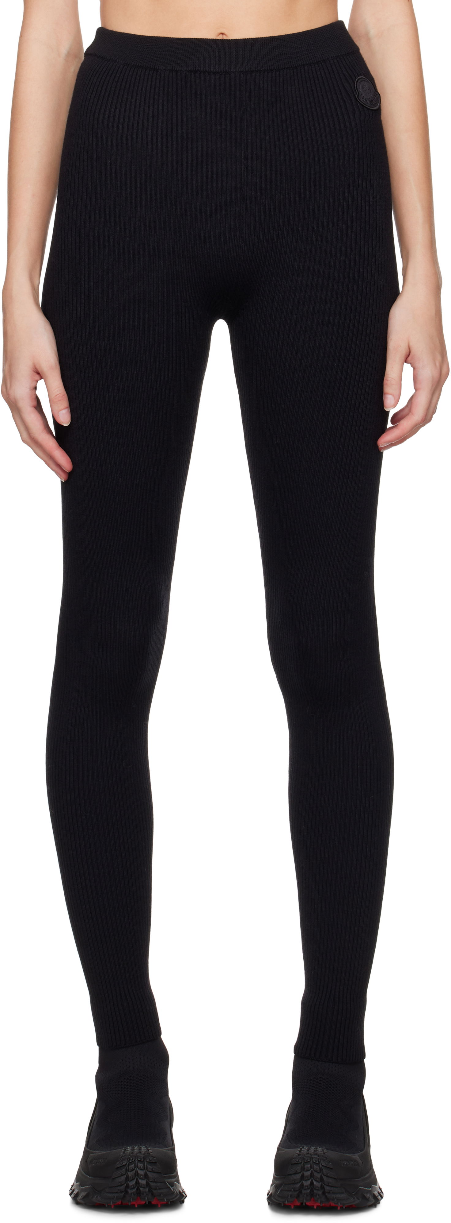 Leggings Moncler Two-Pack Rib-Knit Leggings Sort | J20939G00005M1259, 0
