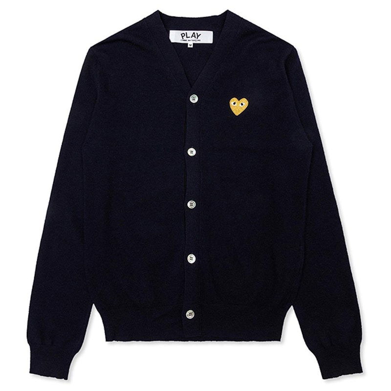 Sweater Comme des Garçons Play Gold Heart Cardigan Blå | AZ-N050-051-2