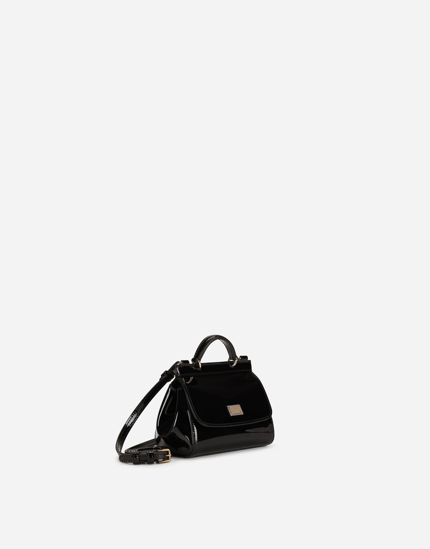 Håndtaske Dolce & Gabbana Dolce & Gabbana Mini Sicily Patent Leather Bag Sort | EB0003A106780999, 1