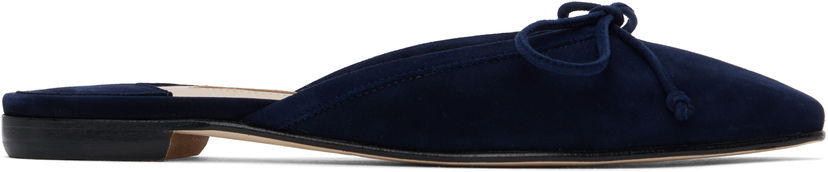 Skopleje Manolo Blahnik Manolo Blahnik Ballerimu Suede Mules Mørkeblå | 9XX-0657