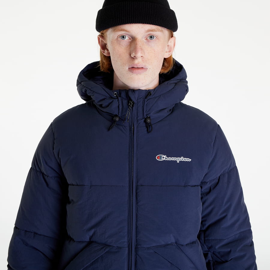 Puffer jakke Champion Outdoor Hooded Jacket Mørkeblå | 218083 CHA BS538, 1