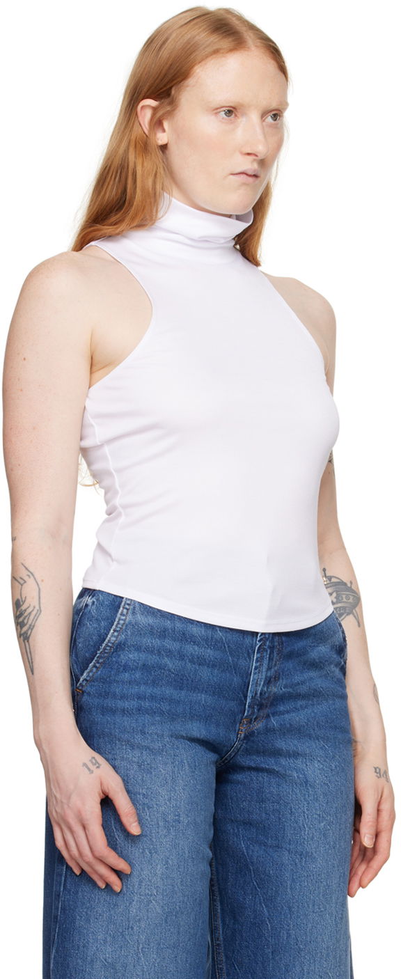 Tanktop Anine Bing Jennie Sleeveless Turtleneck Tank Top Hvid | A-08-0407-100, 1
