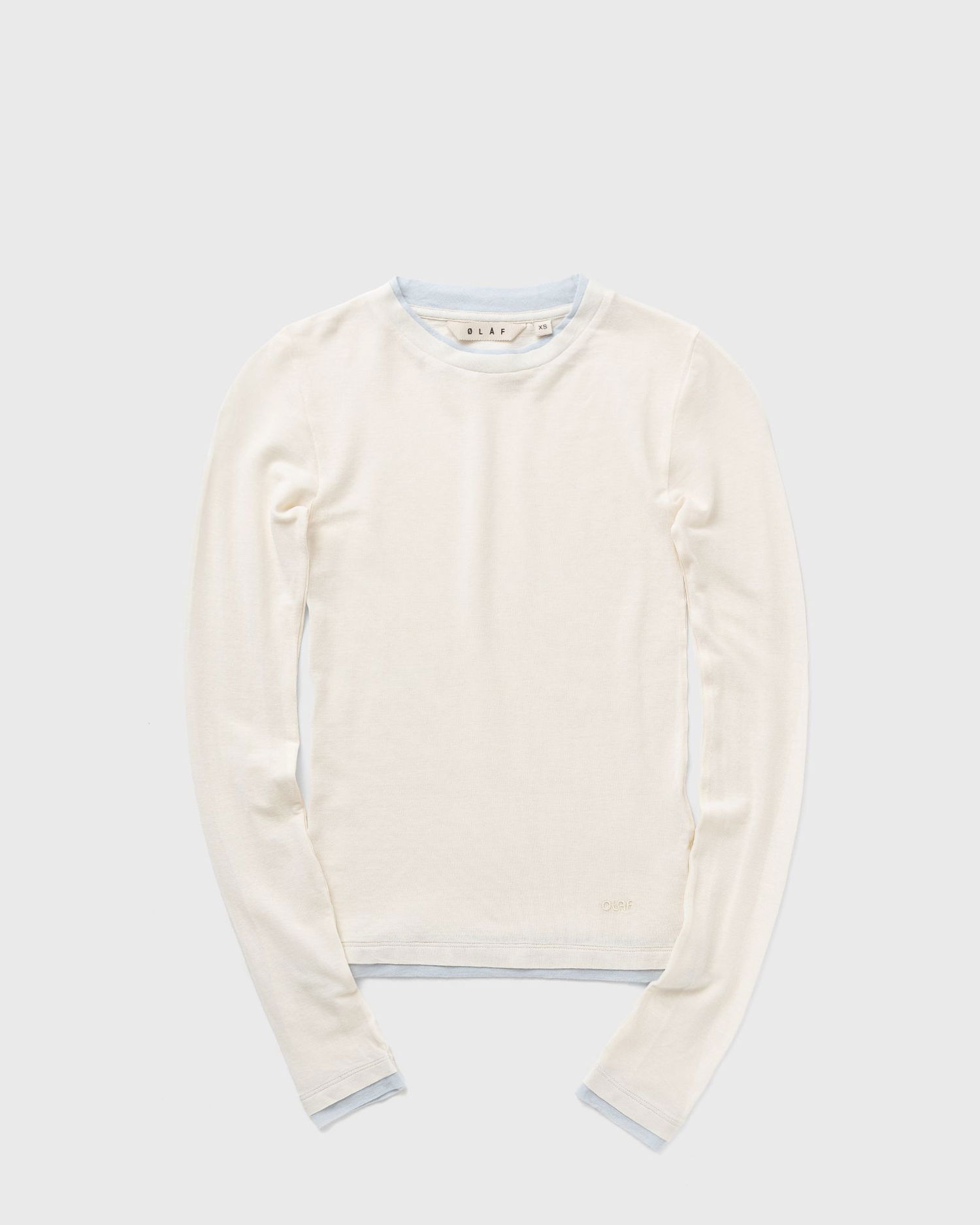T-shirt ØLÅF Olaf Retro Logo Double Layer Long Sleeve Top Hvid | W200108-OFF-WHITE, 0