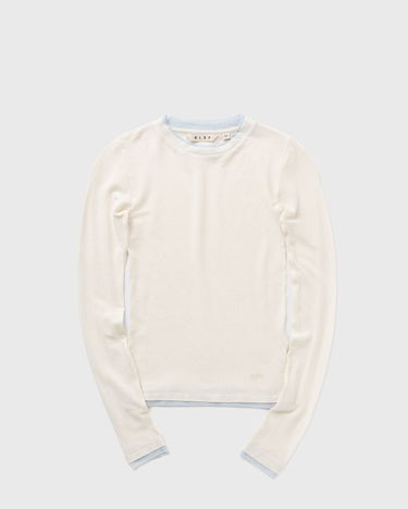 T-shirt ØLÅF Olaf Retro Logo Double Layer Long Sleeve Top Hvid | W200108-OFF-WHITE, 0