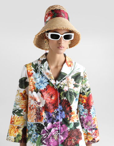Skjorte Dolce & Gabbana Dolce & Gabbana Flower-Bouquet Print Poplin Shirt Hvid | F5T65THS5TRHA5PC, 3
