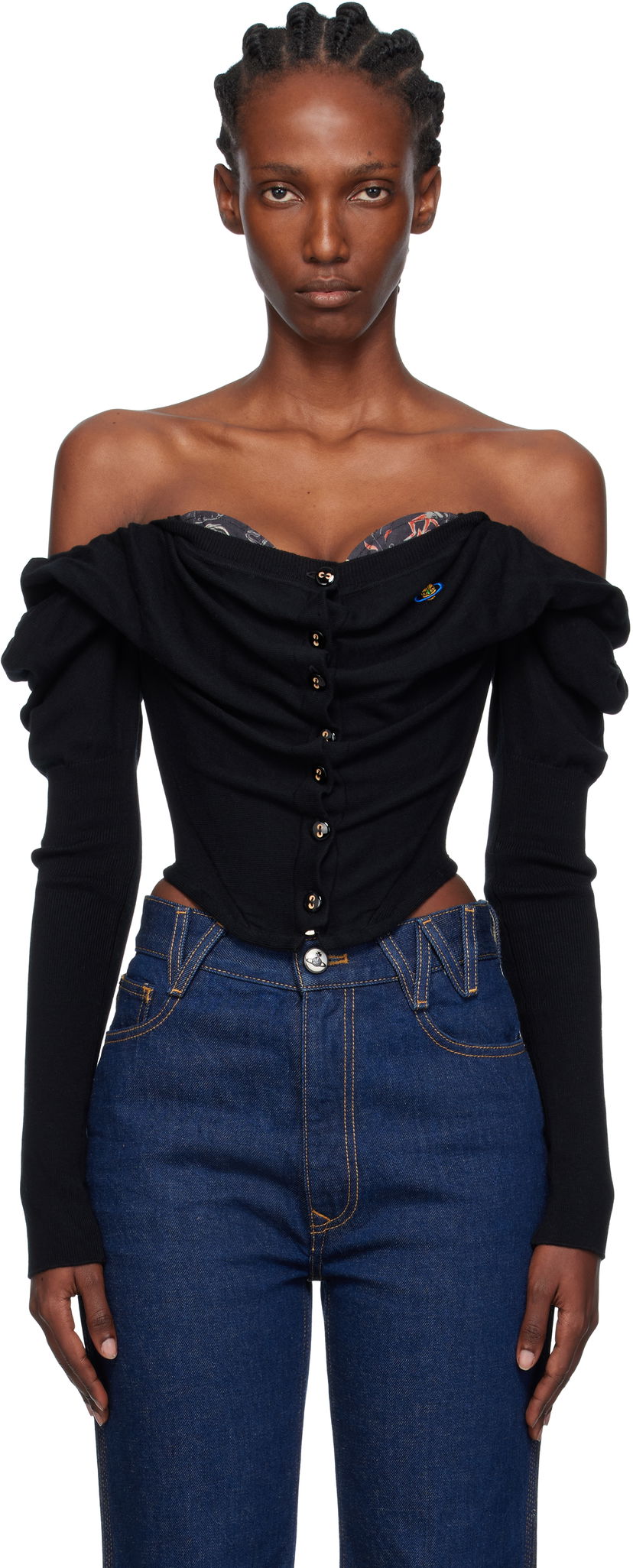 Sweater Vivienne Westwood Vivienne Westwood Bea Corset Cardigan Sort | 1803002V-Y001V-