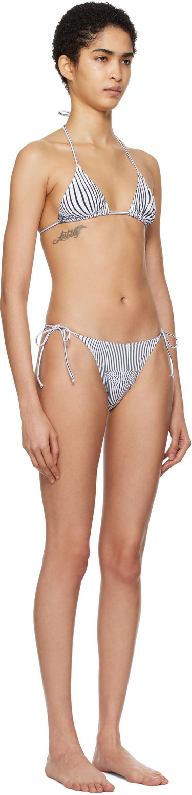Badetøj Jean Paul Gaultier Gaultier 'The Pinstripe Body Morphing' Bikini Bottoms Hvid | 25/33-F-BS021-J571-0100, 1