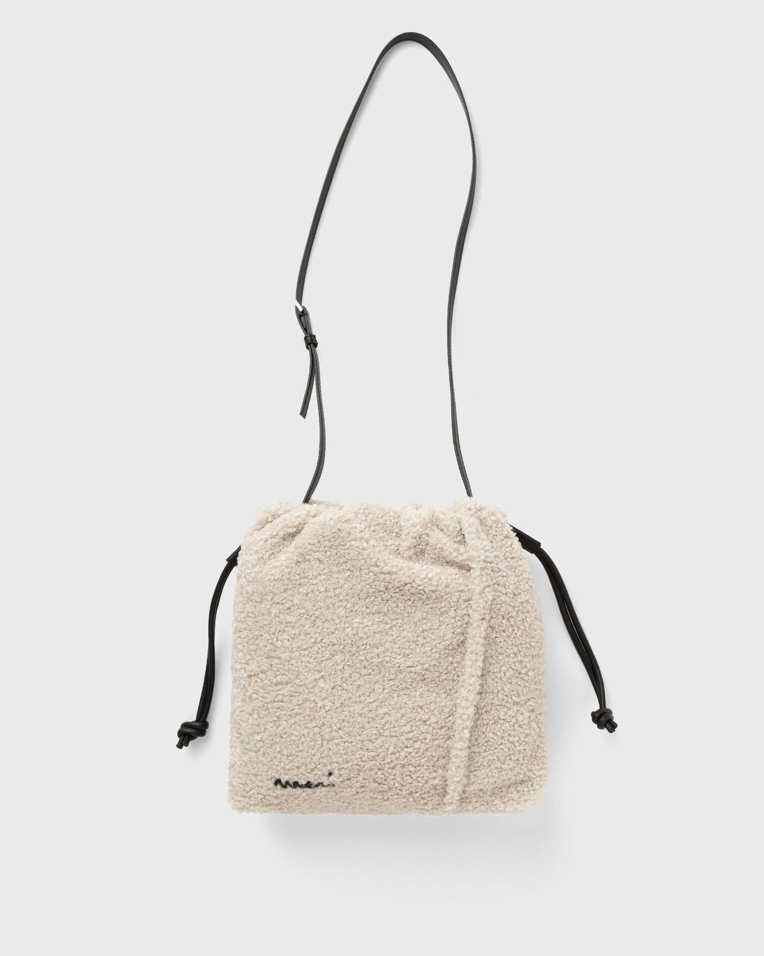 Skuldertaske Marni Sherpa Drawstring Shoulder Bag Beige | SBMQ0119Q1-00W11, 0