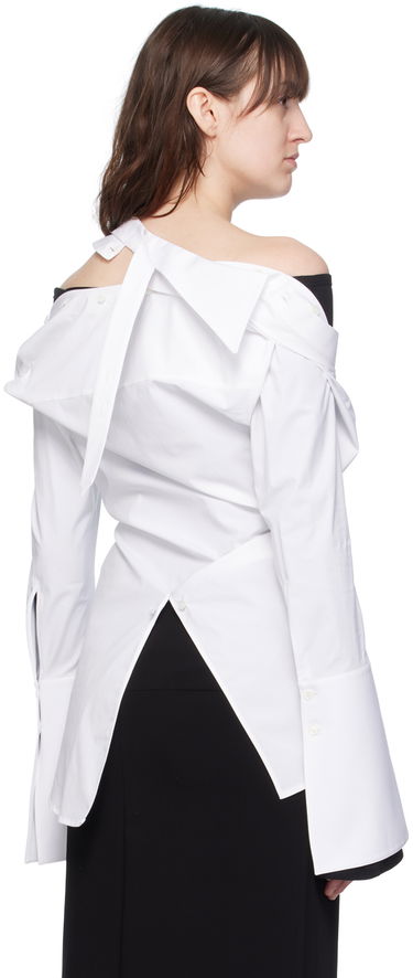 Skjorte Courrèges Modular Off Shoulder Shirt Hvid | 224CCH056CO0121, 2