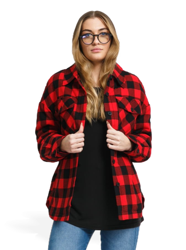 Jakke Urban Classics Flanell Padded Overshirt Rød | TB4007